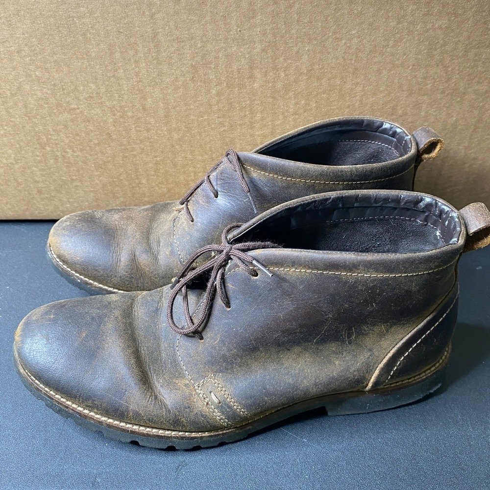 Rockport Mens Brown Leather Chukka Boots A13524 Size 8 M Lace Up Ankle Boots